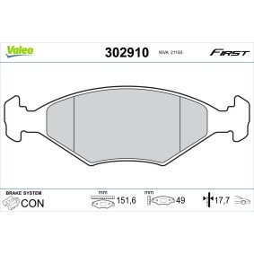 Acquista Kit pastiglie freni da VALEO 302910 a buon mercato per soli 28,67 €