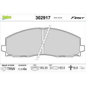 Acquista Kit pastiglie freni da VALEO 302917 a buon mercato per soli 44,78 €