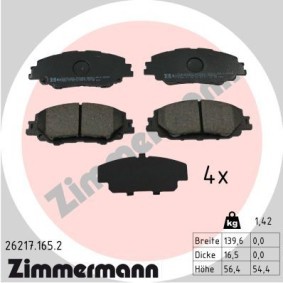 Achetez des Plaquettes de frein ZIMMERMANN 26217.165.2 à prix pour 47,17 €