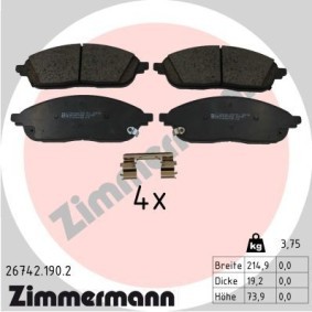 Köp Bromsbelägg av ZIMMERMANN 26742.190.2 till det låga priset 1213,06 kr
