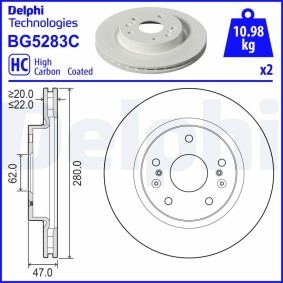 Köp Bromsskiva av DELPHI BG5283C till det låga priset 393,26 kr