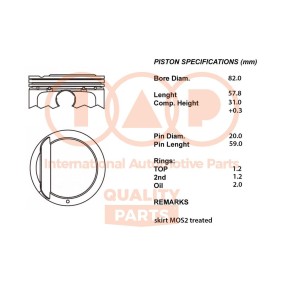 Kolben für KIA von IAP QUALITY PARTS