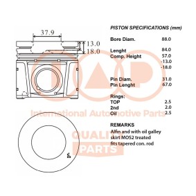 Kolben für FIAT von IAP QUALITY PARTS