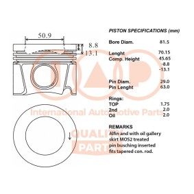 Kolben für VW von IAP QUALITY PARTS