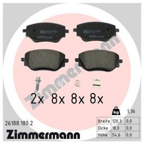 Acquista Kit pastiglie freni da ZIMMERMANN 26188.180.2 a buon mercato per soli 45,35 €