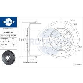 Compre Tambor de travão da ROTINGER RT 6441-GL a um preço baixo por 22,20 €