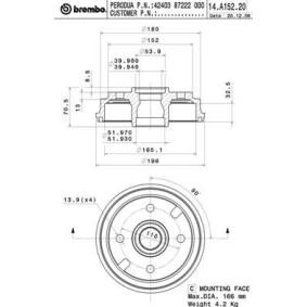 Bremstrommel von BREMBO 14.A152.20