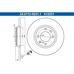 Acquista Disco freno da ATE 24.0112-0231.1 a buon mercato per soli 41,98 €