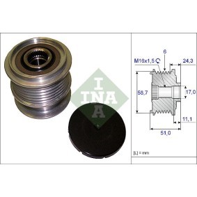 Compre Polea libre del alternador de INA online para Range Rover Evoque Cabrio (L538) a precios moderados