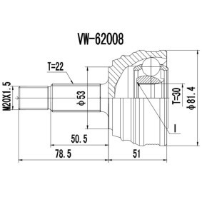 Comprar Juego de articulación, árbol de transmisión de PROCARO 77-VW-200 a bajo precio de 34,15 €