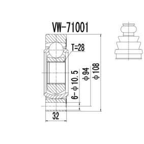 Comprar Juego de articulación, árbol de transmisión de PROCARO 77-VW-900 a bajo precio de 48,79 €
