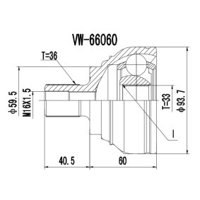 Comprar Juego de articulación, árbol de transmisión de PROCARO 77-VW-975 a bajo precio de 31,03 €