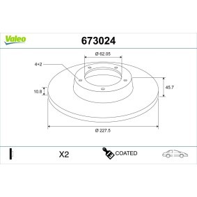 Comprar Disco de freno de VALEO 673024 a bajo precio de 29,47 €