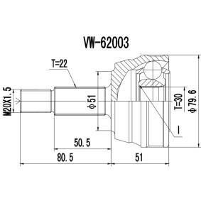 Achetez des Jeu de joints, arbre de transmission PROCARO 77-VW-090 à prix pour 26,73 €