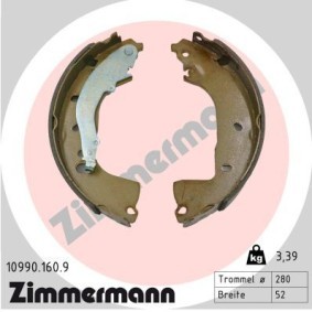 Achetez des Jeu de mâchoires de frein ZIMMERMANN 10990.160.9 à prix pour 72,22 €