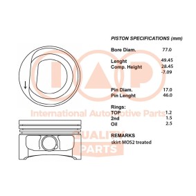 Kolben für VW von IAP QUALITY PARTS