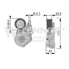 Compre Rolo tensor, correia trapezoidal estriada da FLENNOR FA20959 a um preço baixo por 71,88 €