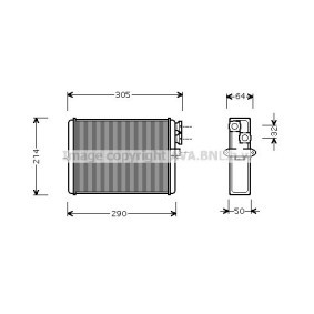 Acquista Scambiatore calore per riscaldamento abitacolo da AVA COOLING SYSTEMS VO6110 a buon mercato per soli 42,44 €