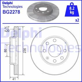 Køb Bremseskive af DELPHI BG2278 til den lave pris 185,01 DKK