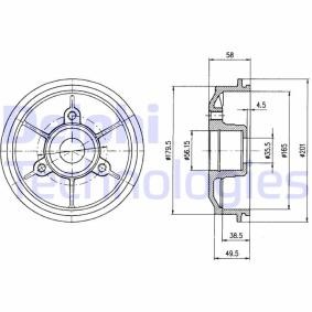 PEUGEOT Bremstrommel von DELPHI