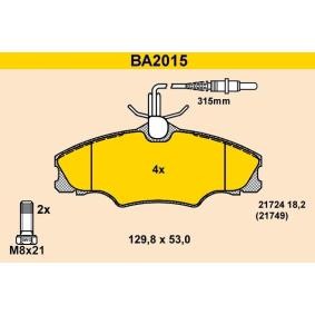 Compre Pastilhas de travão da Barum BA2015 a um preço baixo por 83,62 €