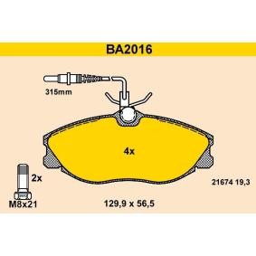 Compre Pastilhas de travão da Barum BA2016 a um preço baixo por 70,37 €