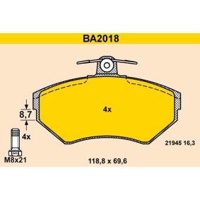 Achetez des Plaquettes de frein Barum BA2018 à prix pour 52,95 €