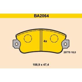 Achetez des Plaquettes de frein Barum BA2064 à prix pour 29,92 €