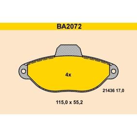 Achetez des Plaquettes de frein Barum BA2072 à prix pour 36,94 €