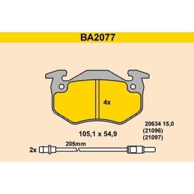 Achetez des Plaquettes de frein Barum BA2077 à prix pour 34,31 €