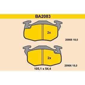 Compre Pastilhas de travão da Barum BA2083 a um preço baixo por 43,32 €
