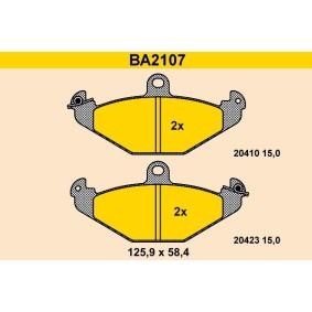 Achetez des Plaquettes de frein Barum BA2107 à prix pour 59,89 €