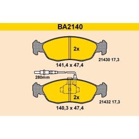 Compre Pastilhas de travão da Barum BA2140 a um preço baixo por 44,91 €