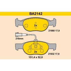 Compre Pastilhas de travão da Barum BA2142 a um preço baixo por 61,13 €