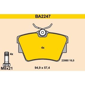 Achetez des Plaquettes de frein Barum BA2247 à prix pour 62,51 €