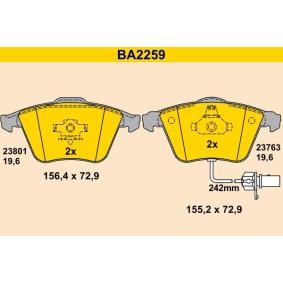 Köp Bromsbelägg av Barum BA2259 till det låga priset 1484,07 kr