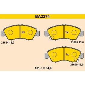 Compre Pastilhas de travão da Barum BA2274 a um preço baixo por 50,25 €