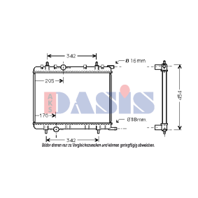 Achetez des Radiateur du moteur AKS DASIS 160091N à prix pour 67,92 €
