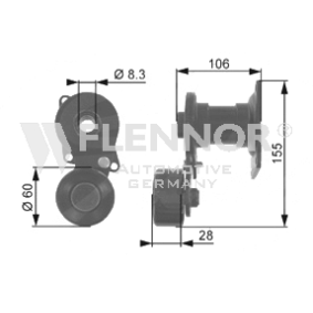 Compre Rolo tensor, correia trapezoidal estriada da FLENNOR FA22939 a um preço baixo por 124,65 €