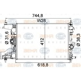 Comprar Radiador, refrigeración del motor de HELLA 8MK 376 910-241 a bajo precio de 167,95 €