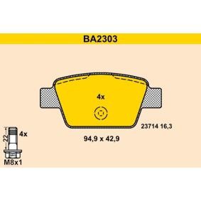 Achetez des Plaquettes de frein Barum BA2303 à prix pour 66,60 €