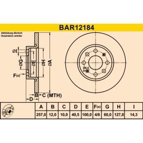Comprar Disco de freno de Barum BAR12184 a bajo precio de 38,57 €