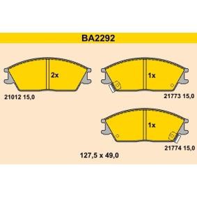 Compre Pastilhas de travão da Barum BA2292 a um preço baixo por 46,88 €