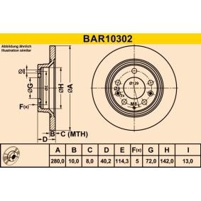 Achetez des Disque de frein Barum BAR10302 à prix pour 30,25 €