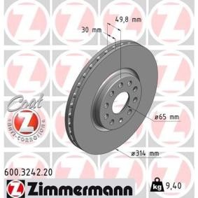 Bremsscheibe 600.3242.20 von ZIMMERMANN günstig für 72,96 € online kaufen