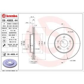 Bremsscheibe 09.4869.41 von BREMBO günstig für 40,23 € online kaufen