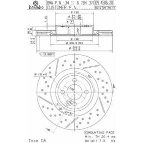 Køb Bremseskive af BREMBO 09.A506.21 til den lave pris 507,18 DKK
