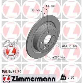 Achetez des Disque de frein ZIMMERMANN 150.3489.20 à prix pour 49,02 €