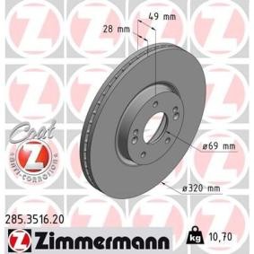 Bremsscheibe 285.3516.20 von ZIMMERMANN günstig für 80,73 € online kaufen