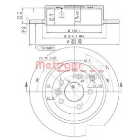 Bremsscheibe für LAND ROVER von METZGER